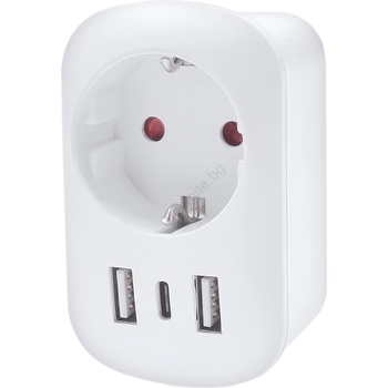 Solight PA03USA - Пътен адаптер за САЩ 230V 2x USB-A + 1x USB-C (SL1662)