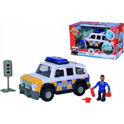 Simba Požárník Sam Jeep policejní s figurkou Malcolm