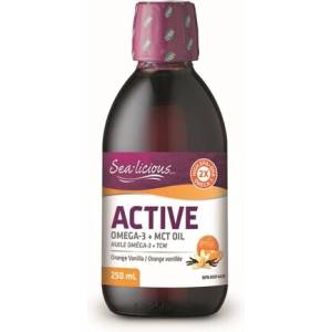 Natural Factors Sea-Licious® Active Omega-3 with Vitamin D3 & MCT Oil - Омега-3 + витамин D3 и МСТ, 250 ml Natural Factors (3124 (SL6075) NF)