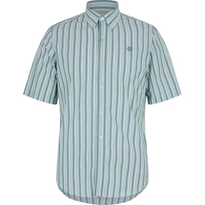 Timberland Риза с къс ръкав Timberland Men's Striped Short Sleeve Oxford Shirt - Green Bay Yd