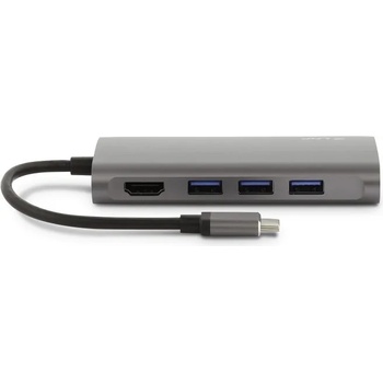 LMP USB-C mini Dock 8-port: HDMI, 3x USB 3.0, Ethernet, SD-MicroSD, USB-C charging Space Gray (bm2136)