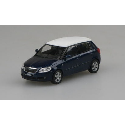Abrex škoda Fabia 2 tm. modrá bílá 1:43