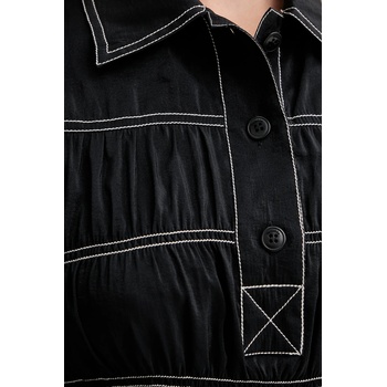 Nanushka Рокля Nanushka в черно къса със стандартна кройка NW25PFDR09999 (NW25PFDR09999)