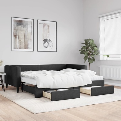 vidaXL 11461.3196634 Válenda s přistýlkou a zásuvkami černá textil