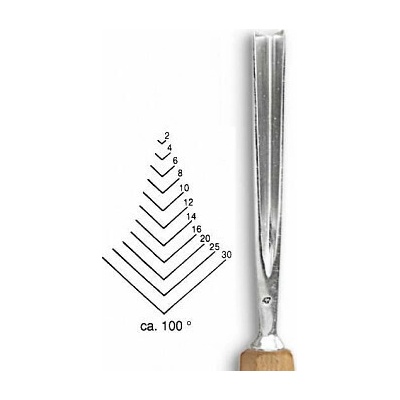 Dláto Stubai tvaru V 100° 5545 – šířka 2mm