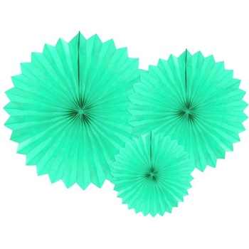 PartyDeco Хартиени Ветрила в Цвят Мента
