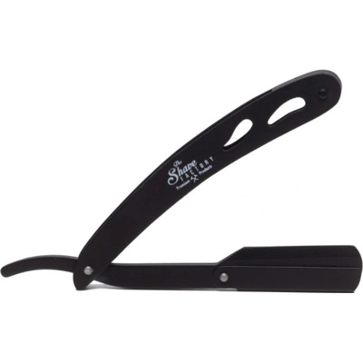 The Shave Factory Premium Straight Razor čierna kovová shavetta, polovičná čepeľ