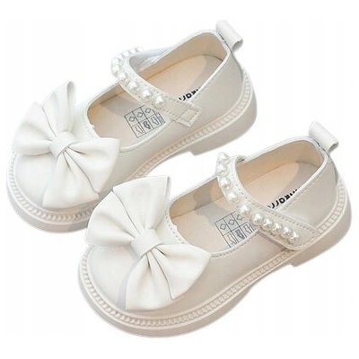 Shein dětské polobotky ecru s mašličkou zdobené