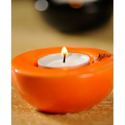 Paramit Svícen na čajovou svíčku 8x3,5 cm oranžový