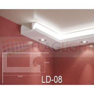  Ld-08 Декоративен профил за скрито led осветление ► 2метра (ld08)