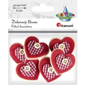 TITANUM Felt hearts 3D 6pcs