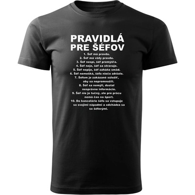 Dragowa krátke tričko Pravidlá pre šéfov čierne