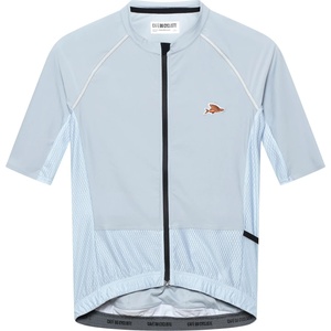 CafÉ du cycliste Мъжка фланелка с къс ръкав за колоездене CAFÉ DU CYCLISTE Magda Cycling jersey - Horizon Grey (056-4291-0212)