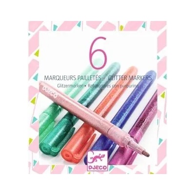 DJECO - Блестящи флумастери - Сладки цветове - 6 цвята (DJ08877)