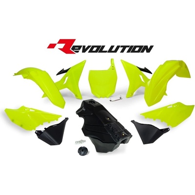 Rtech sada plastov Yamaha - REVOLUTION KIT pre YZ 125/250 02-21 neon žltá-čierna 7 dielov