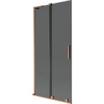Mexen Velar L параван за вана 2-крилен плъзгащ се 95 x 150 cm, графит, четкана мед - 896-095-003-41-65 (896-095-003-41-65)