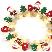 ACA Lighting santové a stromky 16 mini LED dekorační řetěz WW stříbrný měďený drát na baterie 2xAA IP20 150+30cm čirý přívodní kabel X07161105