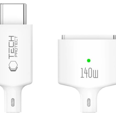Tech-Protect MMC01 ULTRABOOST магнитен кабел за MacBook, USB-C към MagSafe 3, 140W, 200 cm, бял (5906302323296)