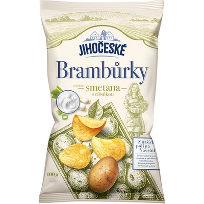 Jihočeské Brambůrky s příchutí smetana s cibulkou 100 g