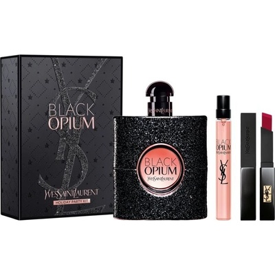 Yves Saint Laurent Opium Black EDP 90 ml + EDP 7.5 ml + rúž 1.3 ml pre ženy darčeková sada