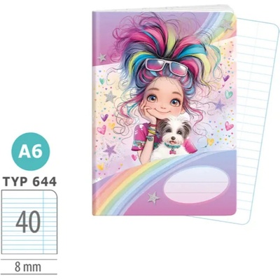 ARGUS Sešit A6 TYP 644 Reinbow Ella dog