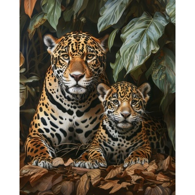 ZUTY Obrazy na stenu - LEOPARD A MLÁĎA Rámovanie: vypnuté plátno na rám, Rozmer: 40x50 cm