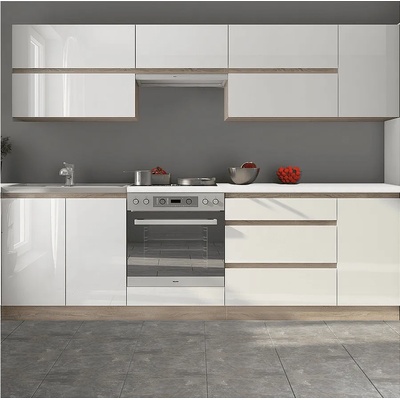 Кухня Line 260 cm Дъб Сонома / Екстра гланц бял HG