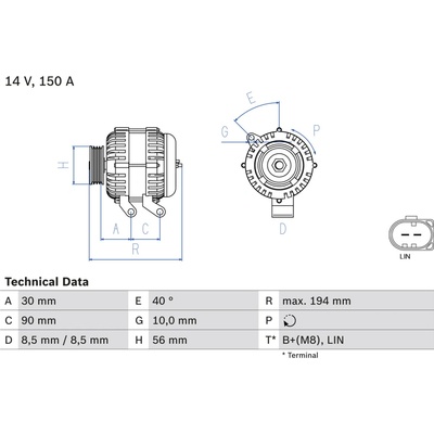 Alternátor BOSCH 0 986 082 560 (0986082560)