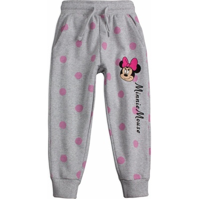 Dievčenské tepláky DISNEY MINNIE BODKY šedé