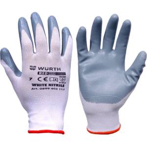 Würth Нитрилни монтажни ръкавици Würth RED STRIPE WHITE NITRILE №9, пакет 12 чифта