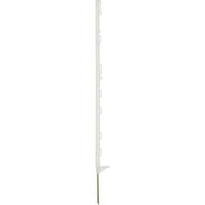 Sloupek plastový pro elektrický ohradník, délka 105 cm, 9 oček, bílý