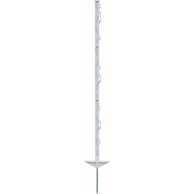Sloupek plastový pro elektrický ohradník, délka 105 cm, 8 oček, bílý