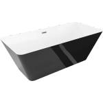 Mexen Velo Slim самостоятелна вана 170 x 75 см, бяла/черна, преливник матиран никел - 52811707575-97 (52811707575-97)