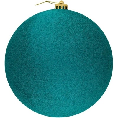 DECOLED Velká vánoční ozdoba 30 cm plastová koule paví zelená glitter – Hledejceny.cz
