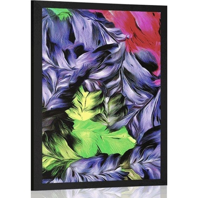 Plakát retro tahy květin - 20x30 silver