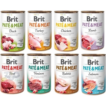 Brit PATE & MEAT Mix 8x400г 8 вкуса