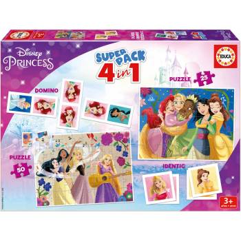 Educa - Puzzle Puzzle 4v1 Superpack Disney Princess - puzzle, pexeso, domino - 1 - 39 piese