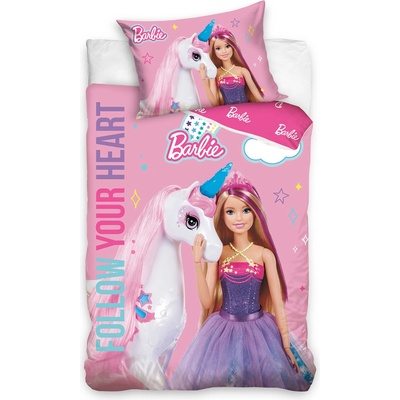 TipTrade obliečky Barbie a dúhový jednorožec 100 x 135 , 40 x 60 cm