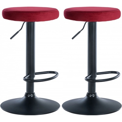 Design-Shop Ponte zamat Červená / čierny rám 2 ks