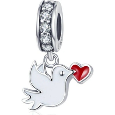 P&J Jewellery Stříbrný visací přívěsek Holubice lásky SB80