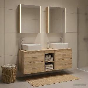 vidaXL Комплект мебели за баня 5 бр. Дъб сонома (3406769)