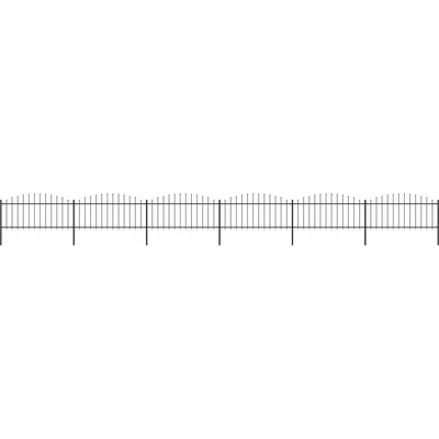 vidaXL Zahradní plot s hroty ocel (0,5–0,75) x 10,2 m černý