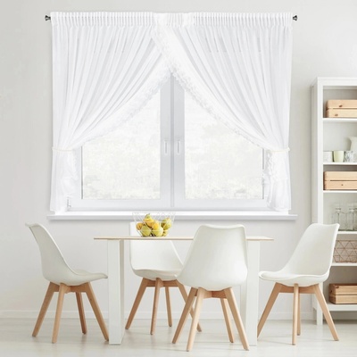 EUROFIRANY ZÁCLONA NA PÁSCE LUISA 400X160 CM BÍLÁ