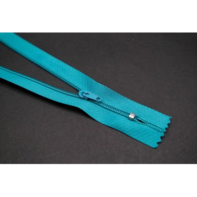 Nedeliteľný jemný plastový špirálový zips (veľkosť číslo 3) rôzne farby - dĺžka 12 cm - 60 cm 18 cm Kačacia modrá