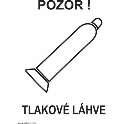 Walteco Pozor! Tlakové láhve (bílá) 148x210mm, formát A5, samolepka , 20056