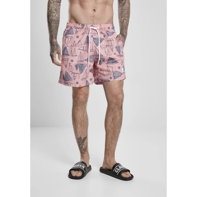 Urban Classics Бански гащета Urban classics Pattern swimming shorts - Pink (Pink / Blue)