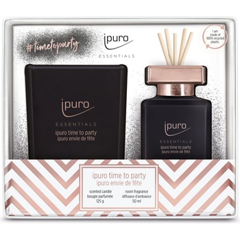 ipuro Essentials Time for to Party свещ + дифузер в подаръчна кутия 125g / 50ml,