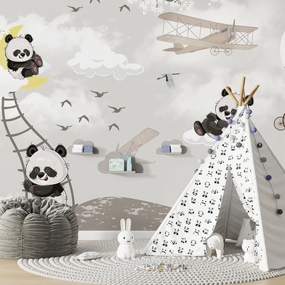 Art Gift Decor Детски Фототапет с животни - Панди пилоти