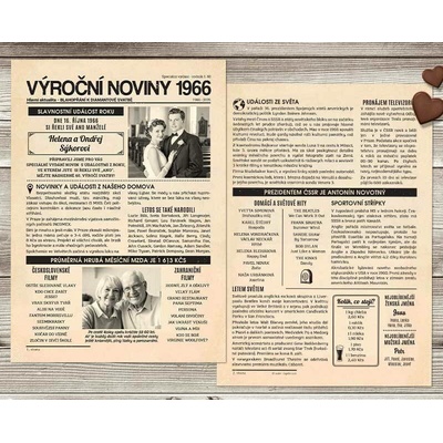 Dárek k diamantové svatbě: Noviny k výročí svatby 1966