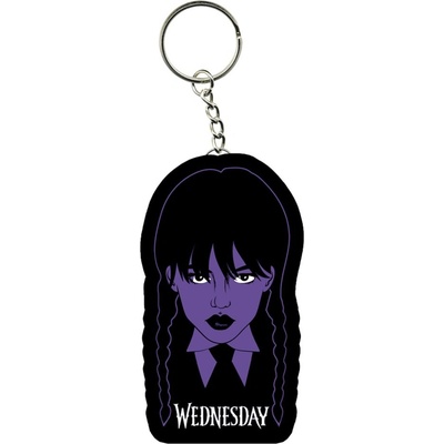 Přívěsek na klíče Wednesday fialová hlava